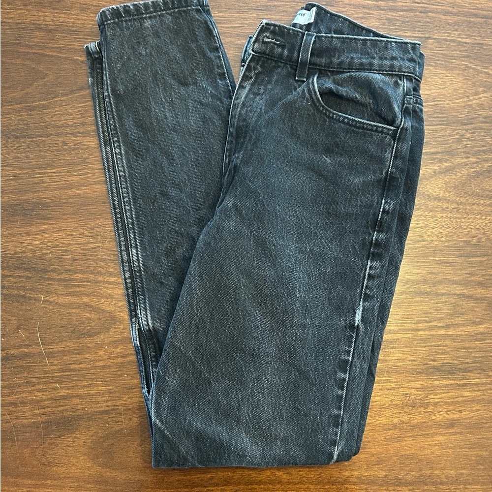 American Apparel Washed Black Straight-Leg Jeans